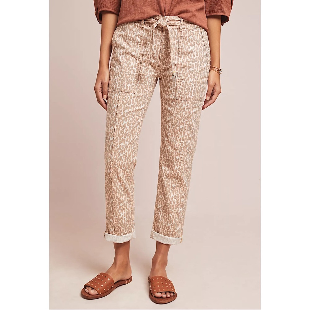 Anthropologie Wanderer Leopard Print Pants Sz 26 EUC